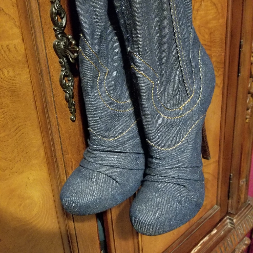Denim  boots Sz 10
